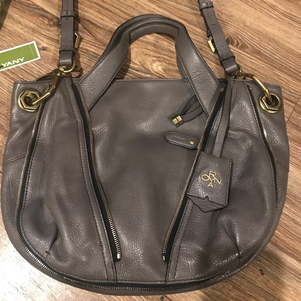 orYANY Gray Leather Satchel